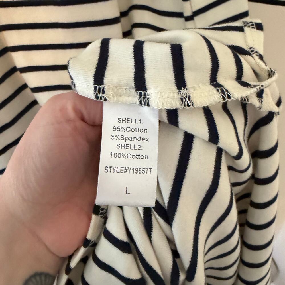 Pomander Place Tuckernuck NWT Striped Gio Maxi Dress Long Sleeve Cotton Size Lg - Picture 11 of 16